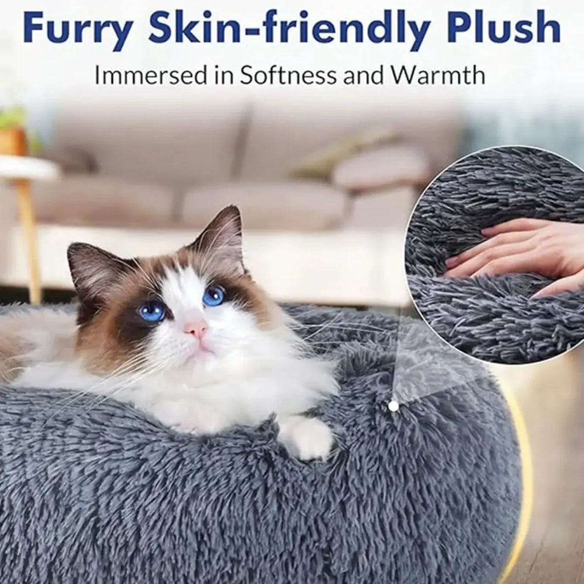 Fluffy Round Pet Bed