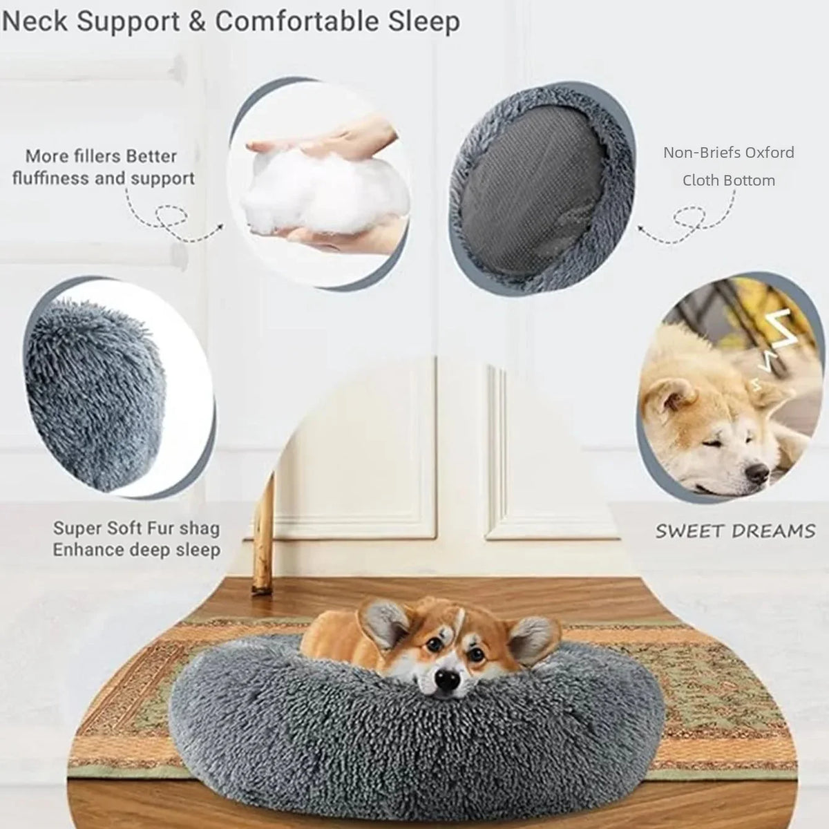 Fluffy Round Pet Bed